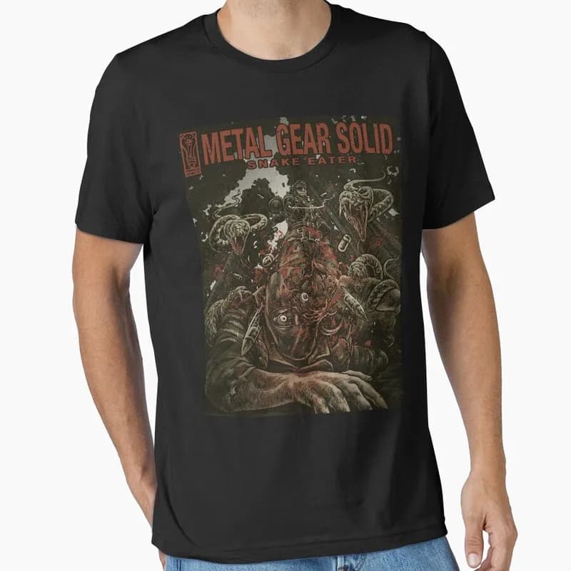 Metal Gear Solid MGS Game Gift T‑Shirt for Gamer Unisex Cotton Short Sleeve Tees Solid Snake Graphic Print Streetwear Tops