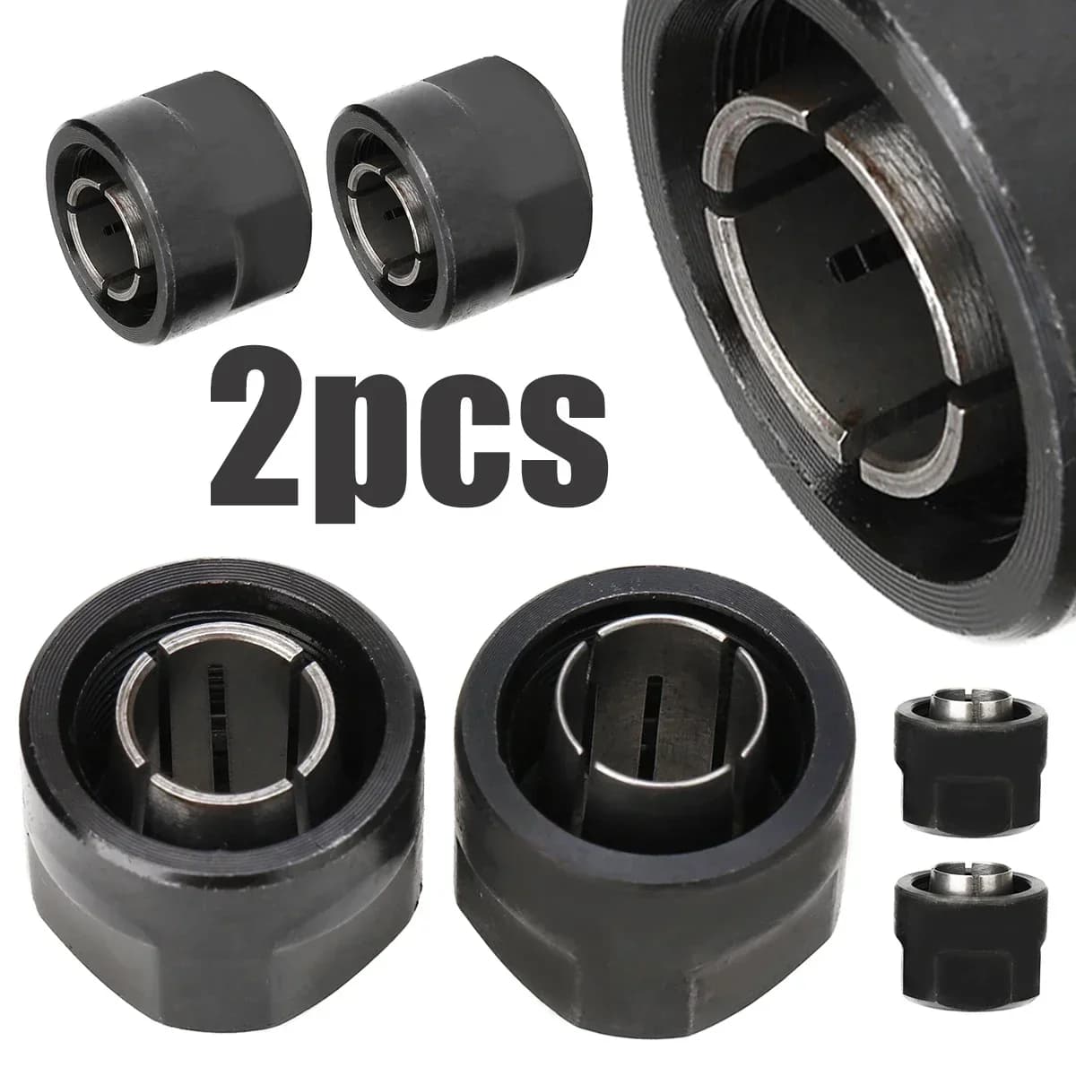 2 Pieces of Chuck 1/2 Inner Hole 12.7mm Durable Router Chuck, M1R-FF-12 Collet Chuck Sleeve Nut