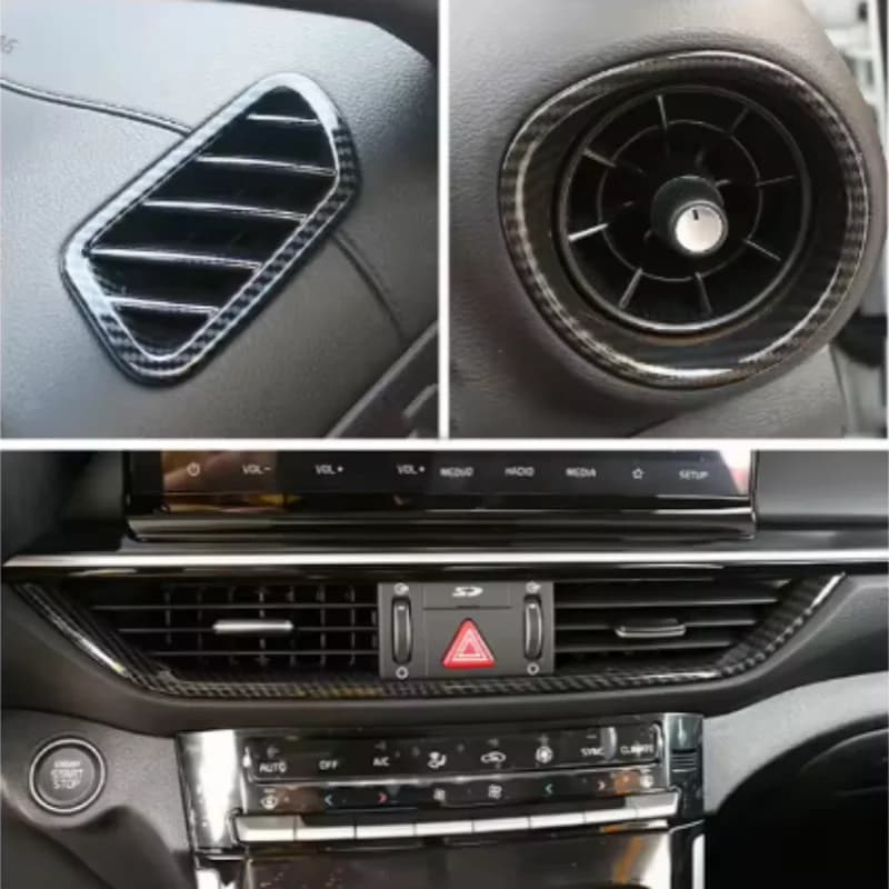 For Kia K3 Forte Cerato 2019-2021 Carbon Style Side Upper Middle rear A/C Air Outlet Vent Stickers Cover Trim Car Styling