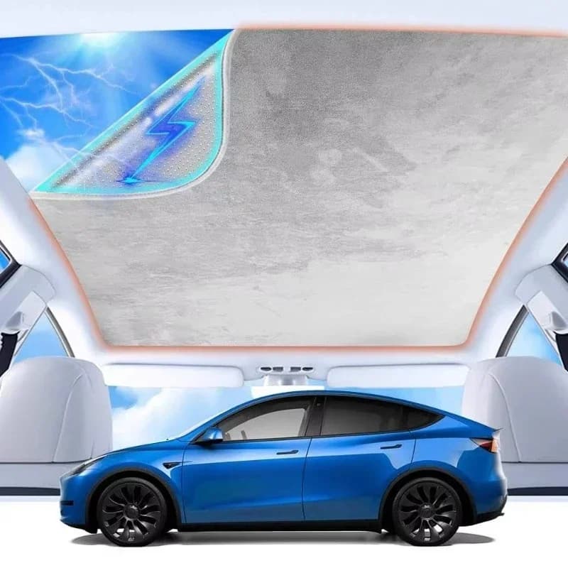 Foldable thermal insulation electrostatic adsorption sunshade roof cover