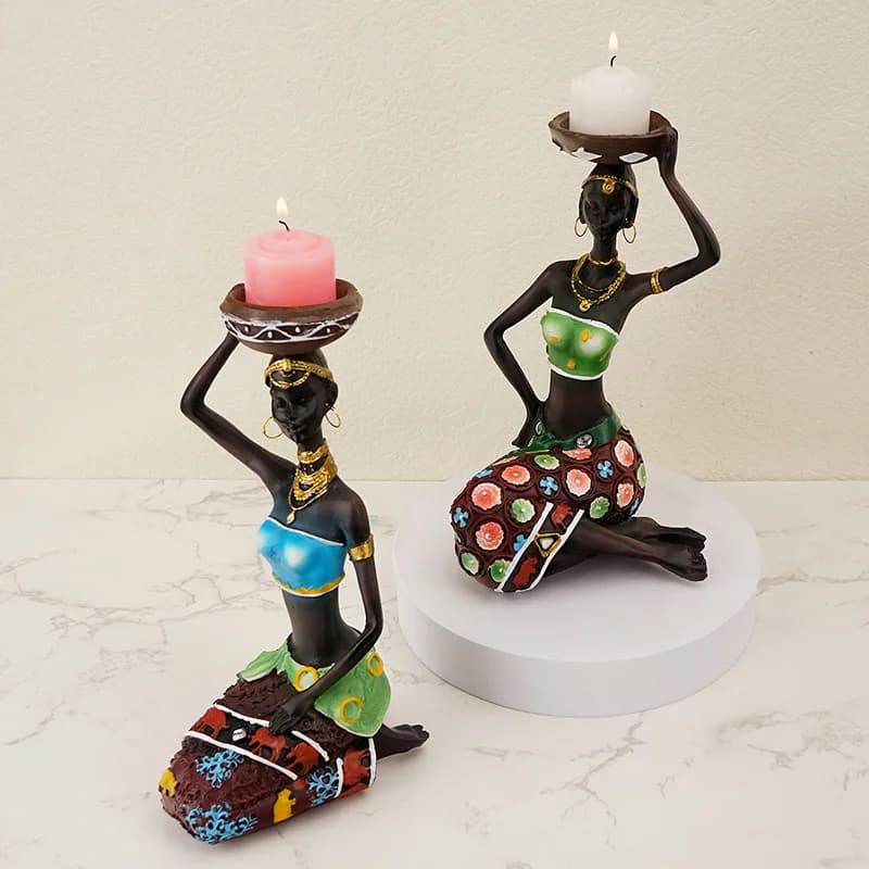 YFY Nordic light luxury candlestick ornament creative resin table home entrance decoration