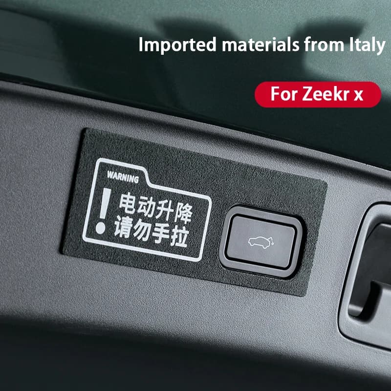 For Zeekr x Car Accessories Tail Door Switch Button Frame Decoration Car Trunk Warning Sticker Electric Tailgate Lifting Cover