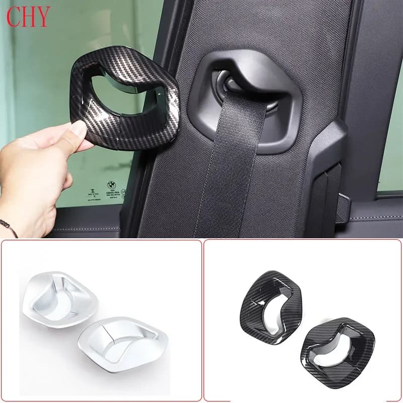 ABS Carbon Fiber For BMW 7 Series G70 2023-2025+ Car styling car front seat belt cover decoration sticker interior accessories