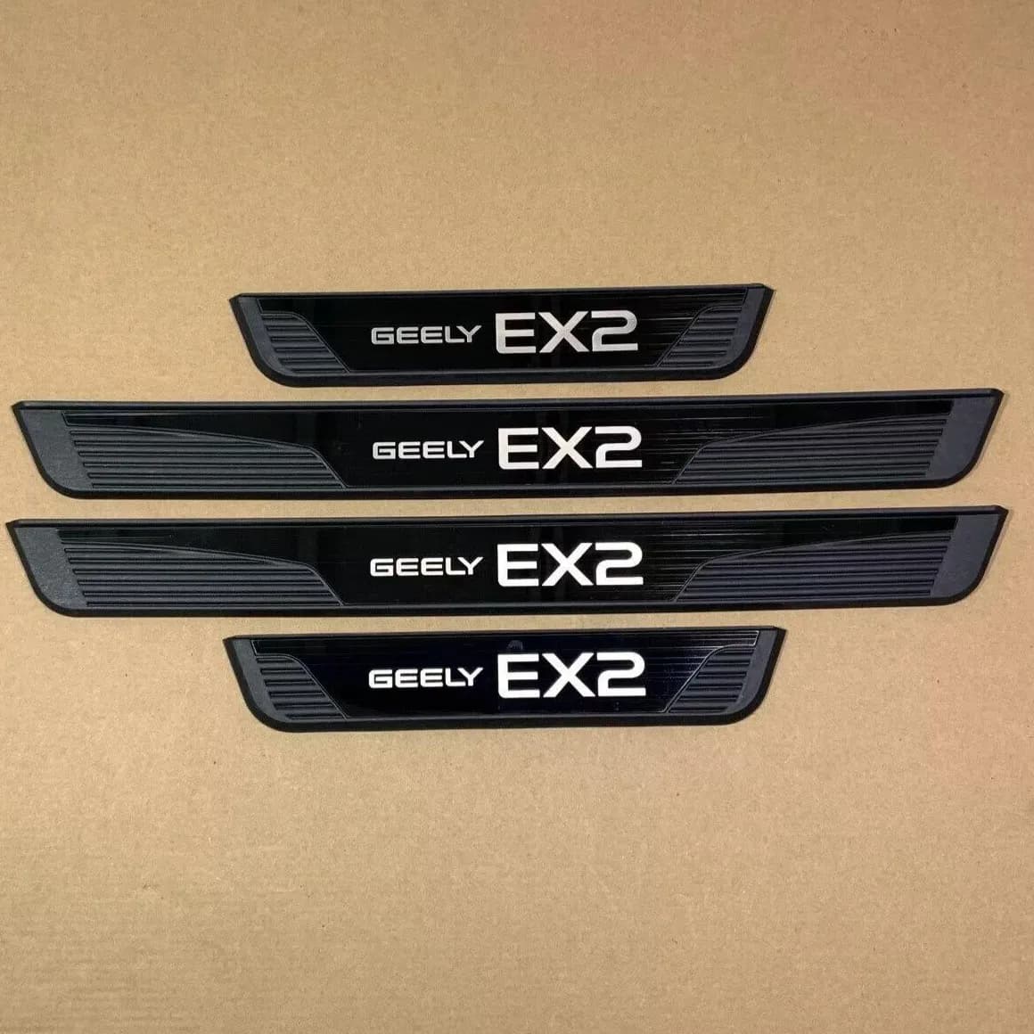 For Geely EX2 2024 2025 2026 2027 Side Step Stainless Steel Plastics Car Door Sill Plate 3d Sticker Styling Interiors Auto Parts
