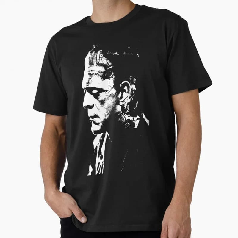 Frankenstein horror Monsters 80s Vintage Movies Scary Halloween gift T shirt for man Large size Tops 100% cotton clothes