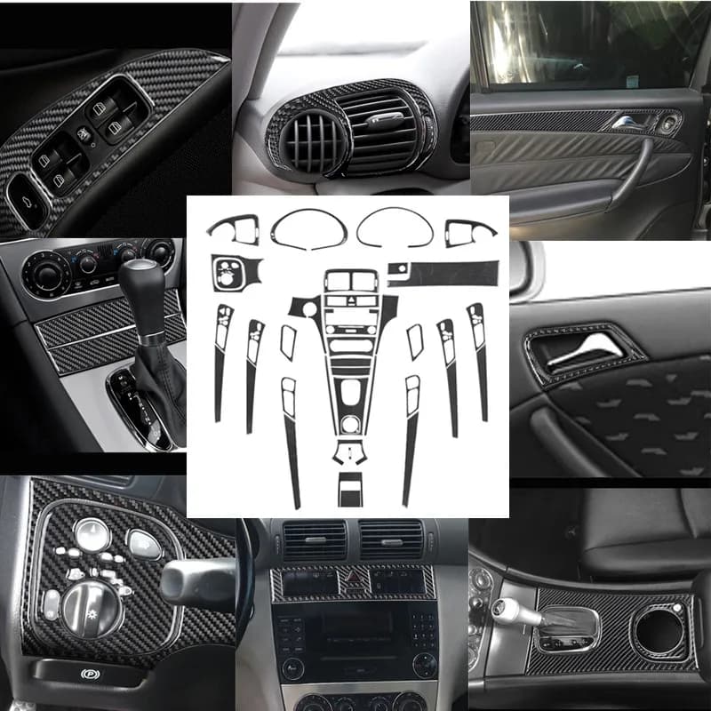 Car Interior Decoration Carbon Fiber Sticker For Mercedes Benz C-CLASS W203 2005-2007 Styling Accessories