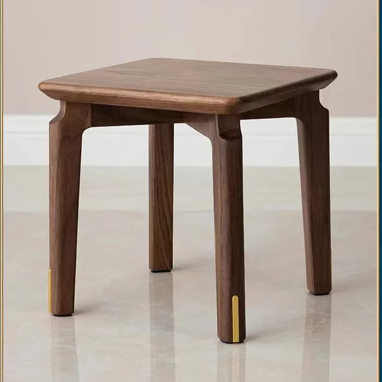 DSA black walnut home living room solid wood low stool shoe changing stool wooden square stool