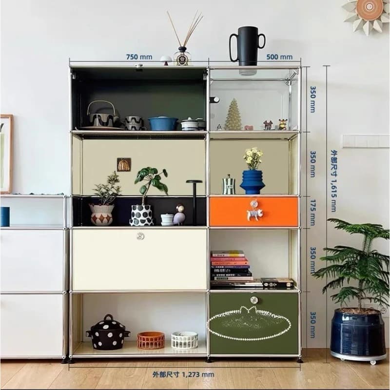 Medieval Modular Combination Side Cabinet Stainless Steel Storage Cabinet