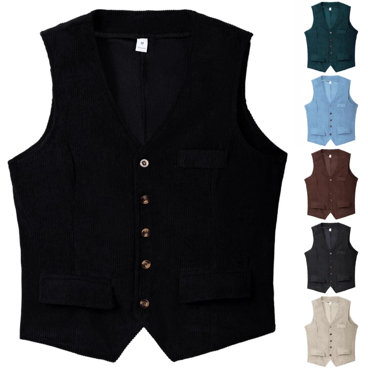 Men's new spring/summer style urban retro classic simple fashion modern inheritance, corduroy white  Cord Vest