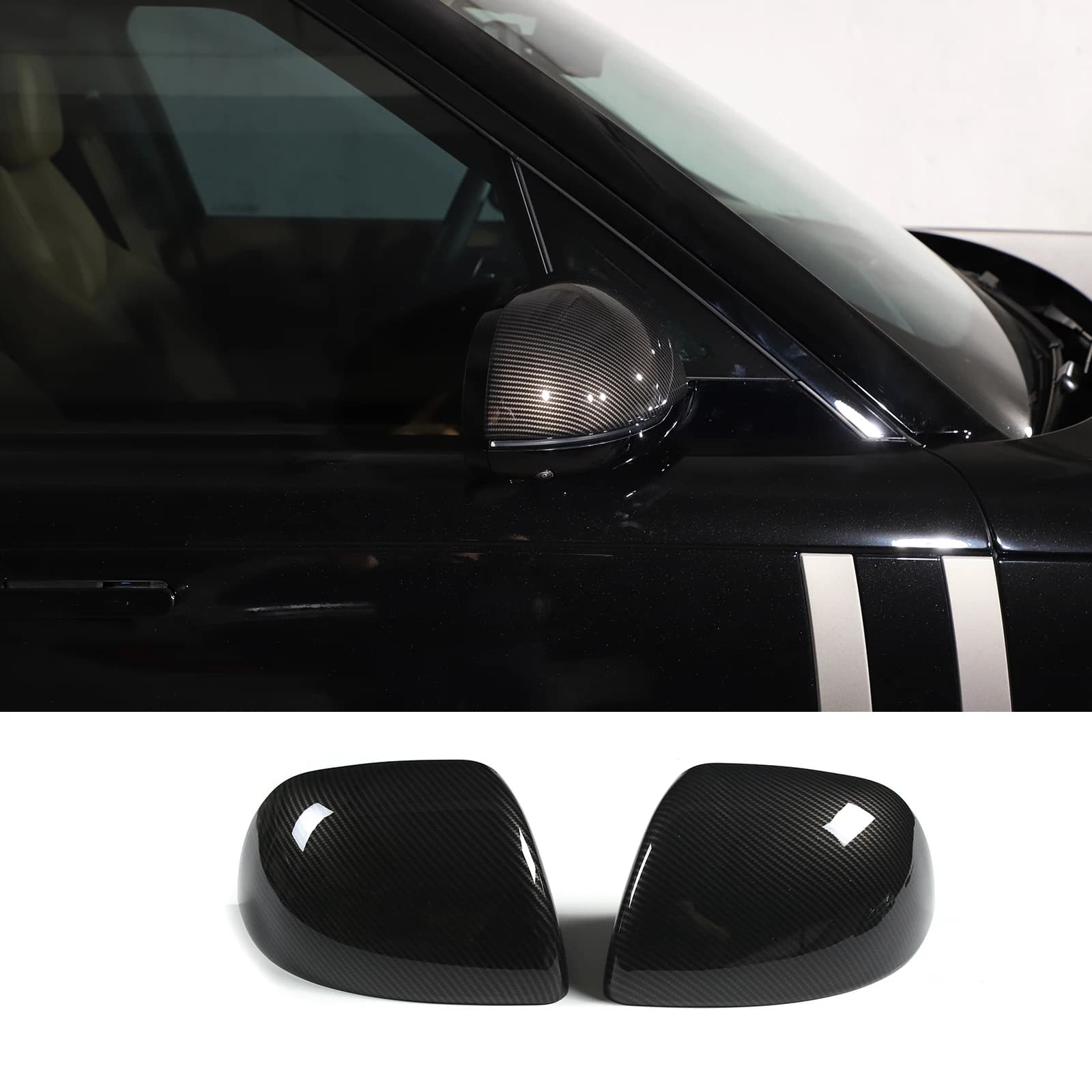 X2 ABS Plastic Carbon Fiber Car Exterior Rearview Mirror Decorative Cover for Land Rover Range Rover Sport/Vogue L460 2023+