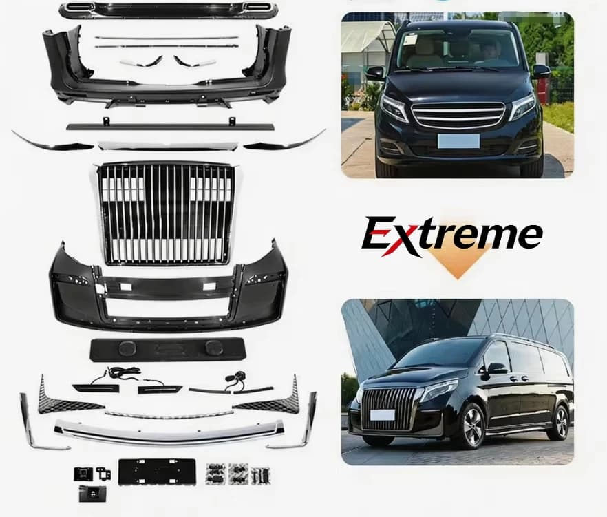 Perfect Luxury Bodykit for 2016-2024 V Class Vito W447 Upgrade to King Style Exterior Bumpers Grill Tuning Parts