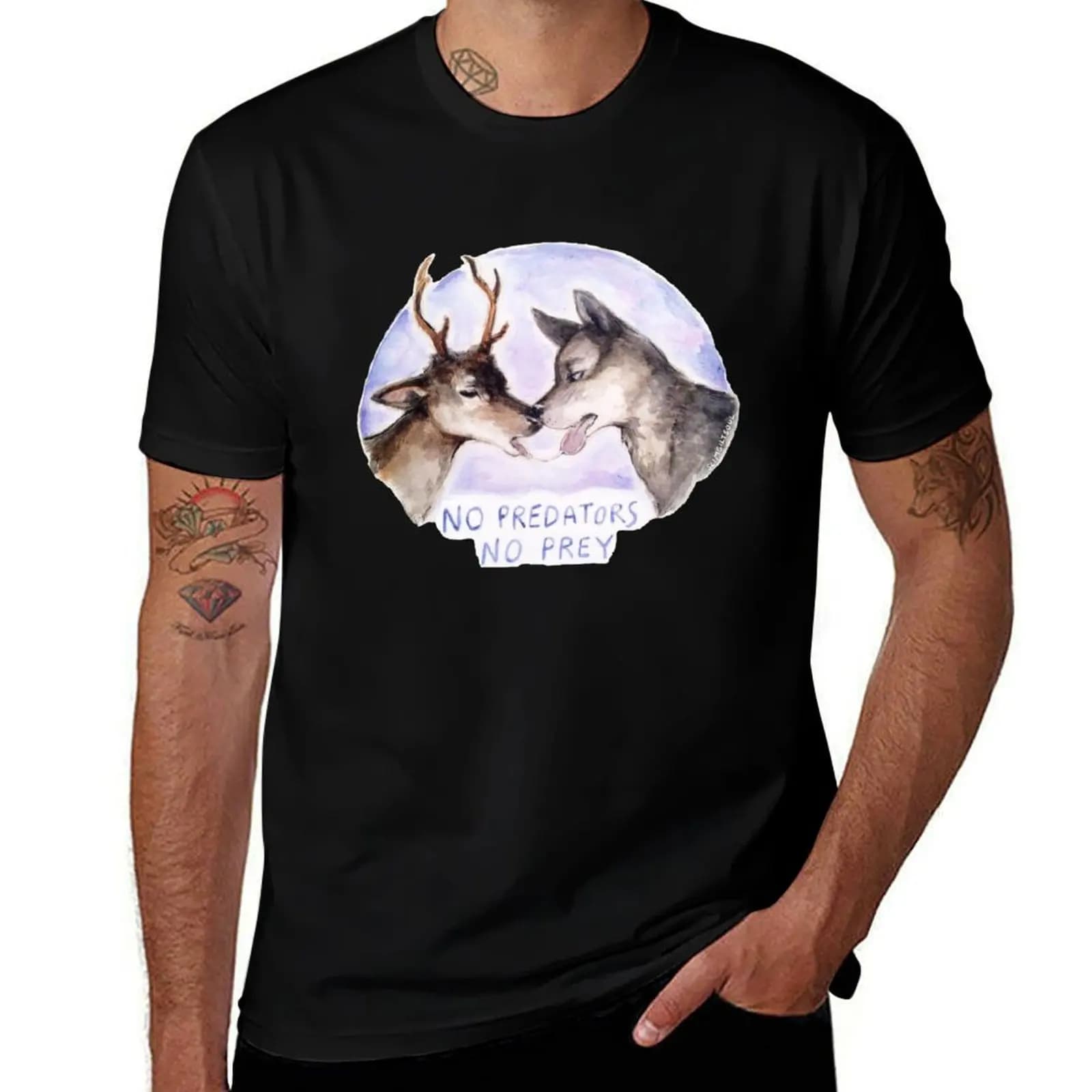 NO PREDATORS NO PREY T-Shirt Sweat Absorbing Sports Tee Shirt T-Shirt