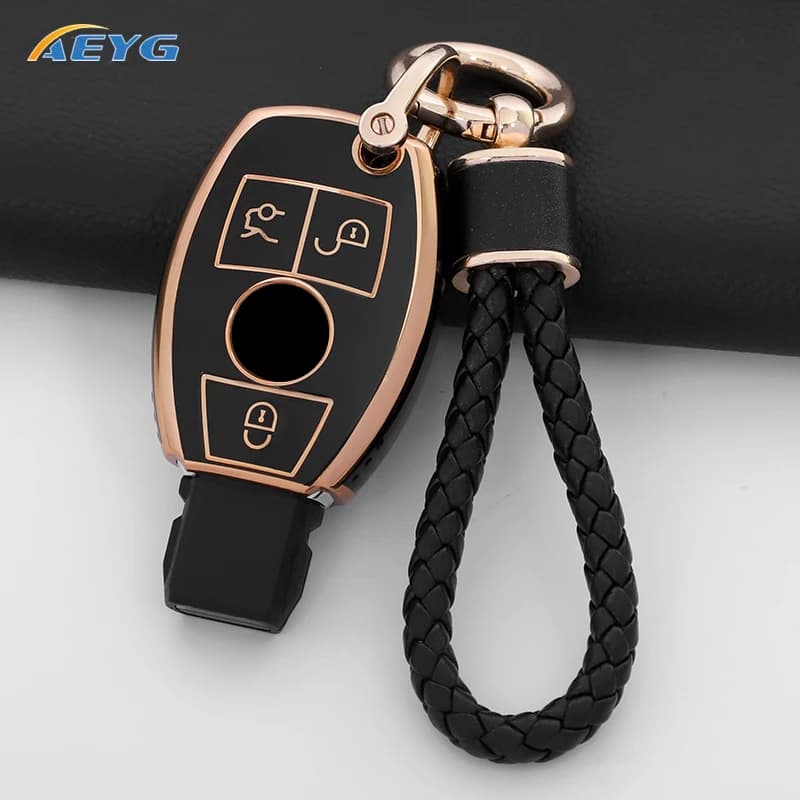 TPU Car Remote Key Case Cover For Mercedes Benz A B C E Class GLS GLA GLK GLC CLS CLA AMG W204 W205 W212 W463 W176 Key Chain