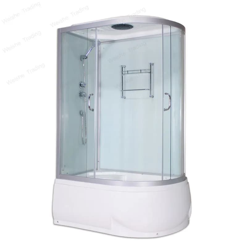 Integral shower room, steam sauna, L-shaped bath, tempered glass bath, back panel, bath room