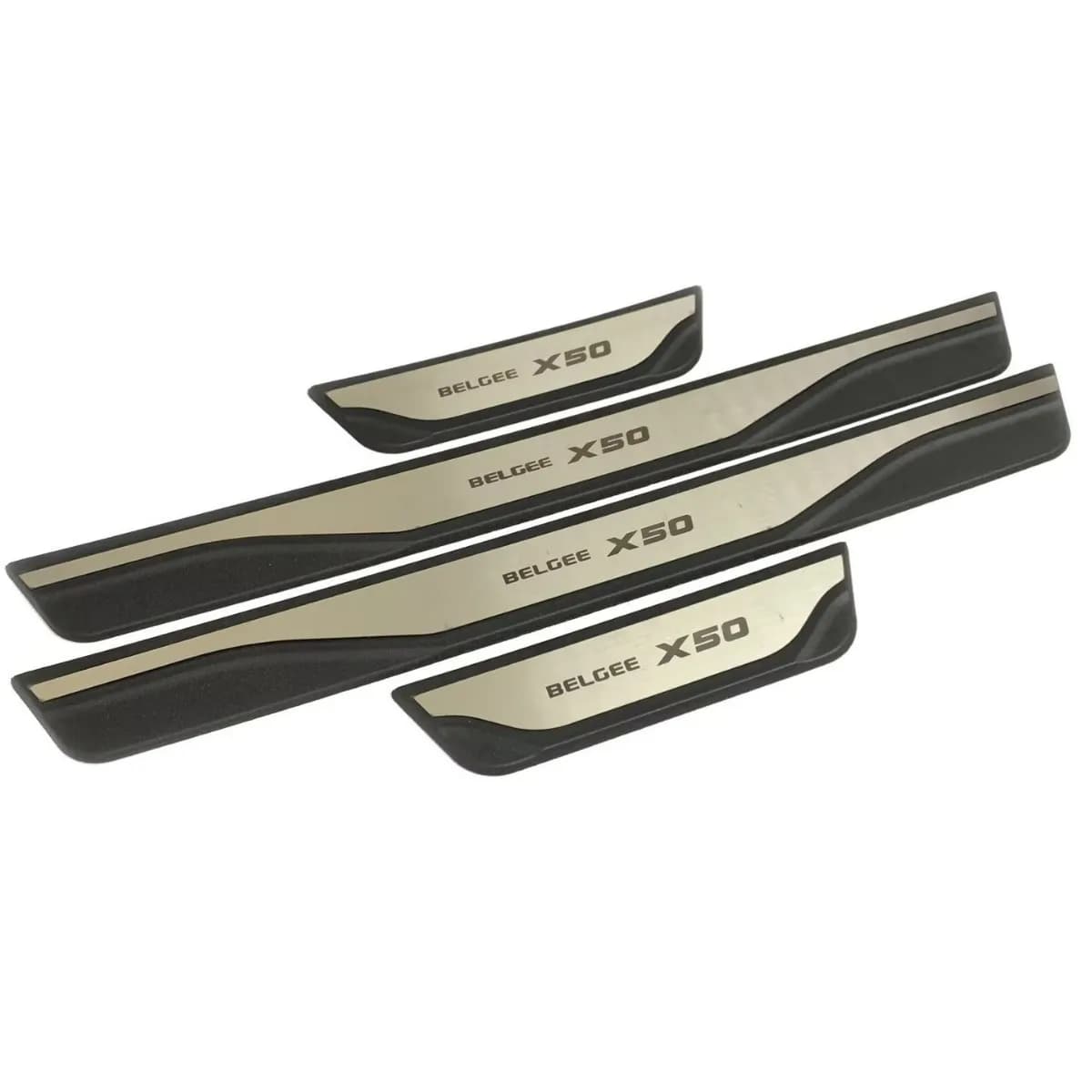 For Belgee X50 2023 2024 2025 2026 2027 Stainless Steel Door Sill Plate Plastic Black Styling 3D Stickers Accessories Auto Parts