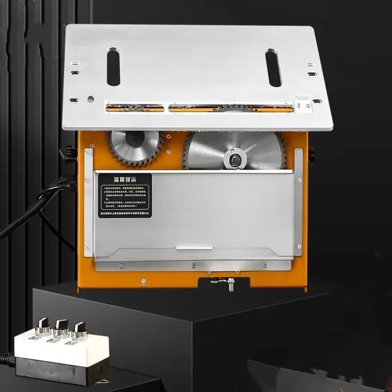 Woodworking Sliding Table Saw Portable Wood Panel Cutting Dust Free Sliding Table Panel Saw with Double Circular Saw Blades