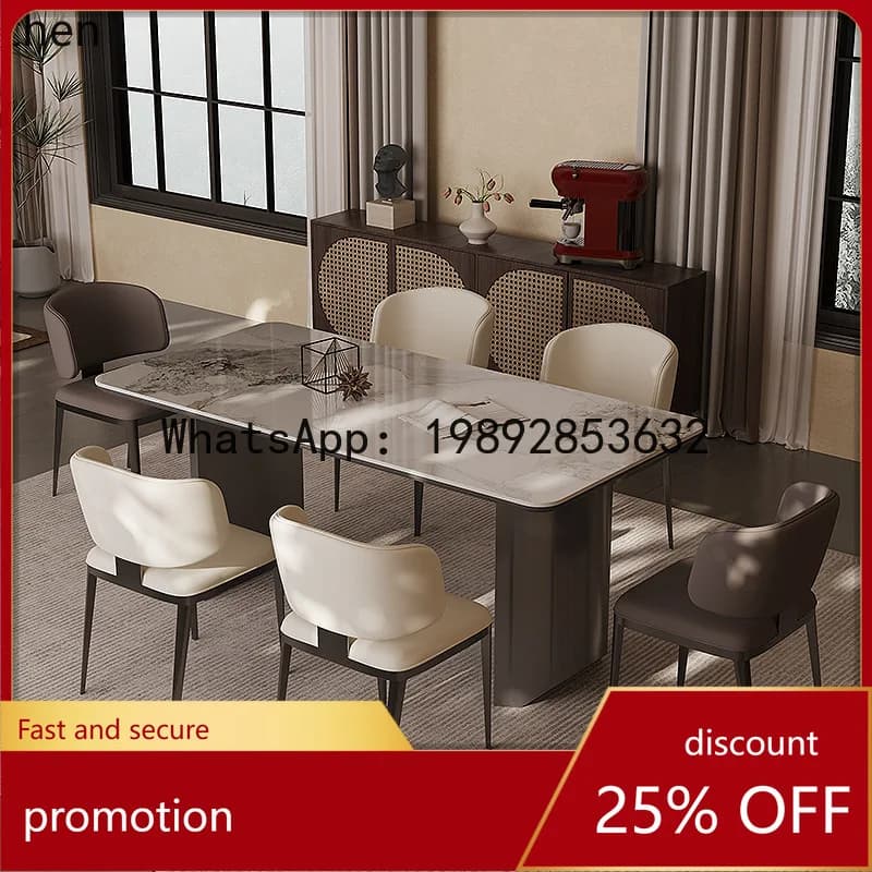 YFY  Living Room Home Modern Simple Rectangular Italian Style Rock Plate Small Apartment High-end Dining Table
