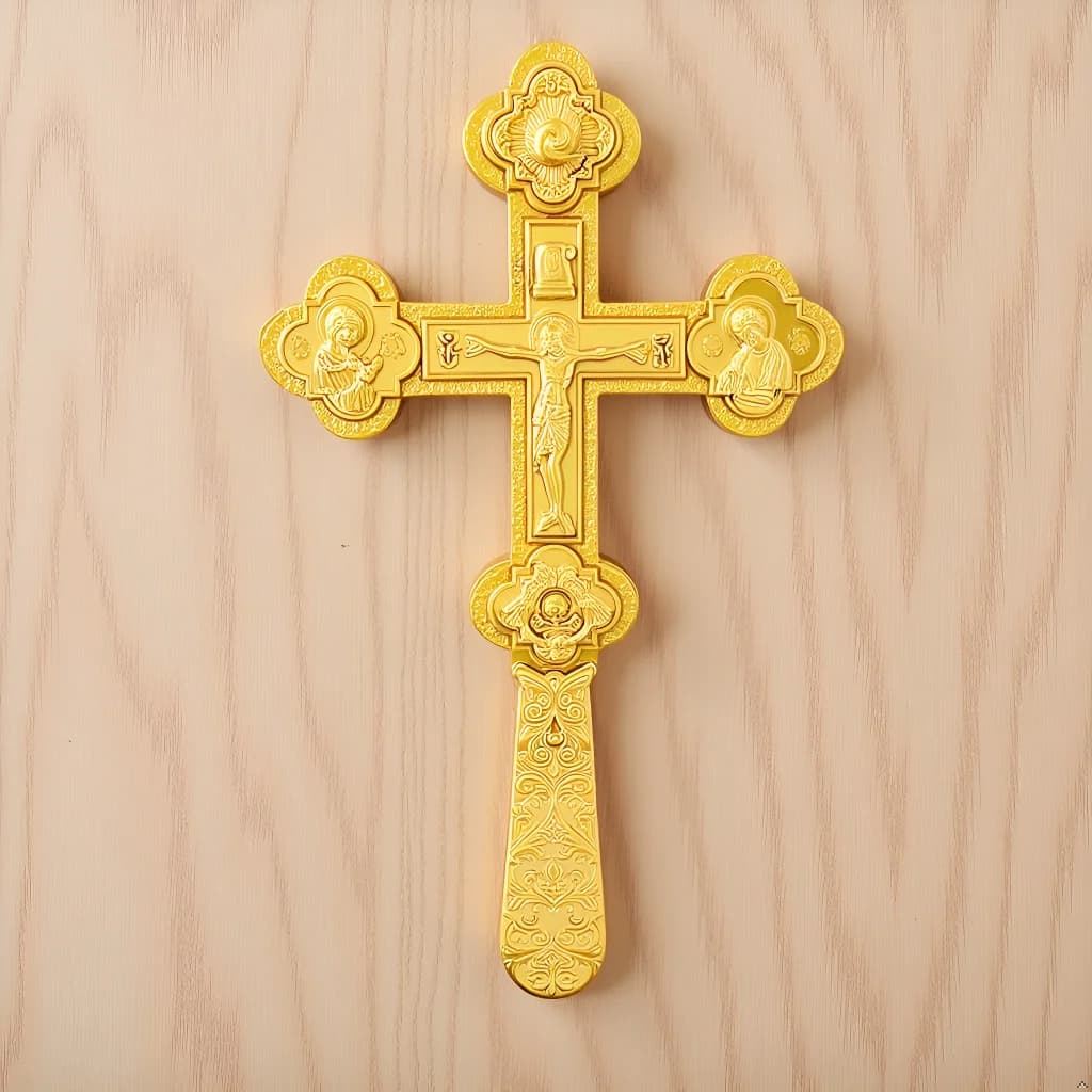 HTISOK Orthodox Cross Church Hand Jesus Crucifix Cross Zinc Alloy Cross Religious Gift Prayer Supplies Orthodox Church Cross