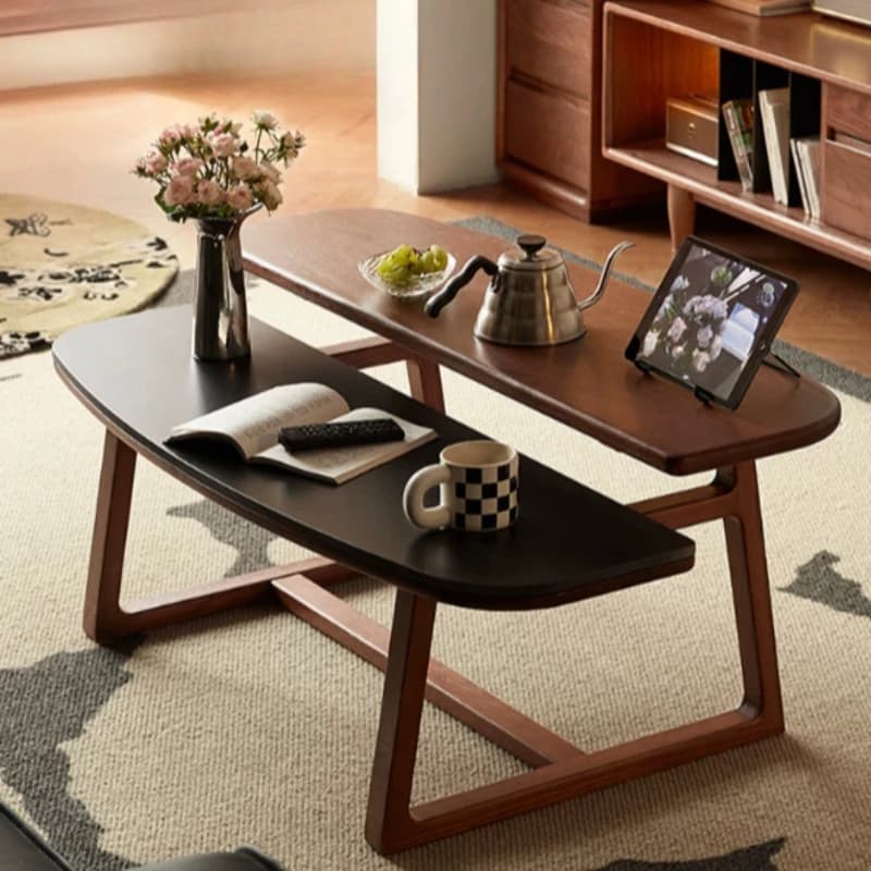 Oval Wooden Coffee Tables Modern Design Unique Lift Up Coffee Tables Minimalist Slim Tavolino Da Salotto House Accessories