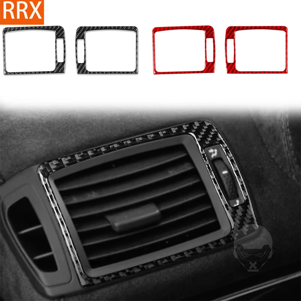 For Renault Clio 2002-2005 Real Carbon Fiber Stickers Dashboard Air conditioning vent panel Car Accessories Interior decorative