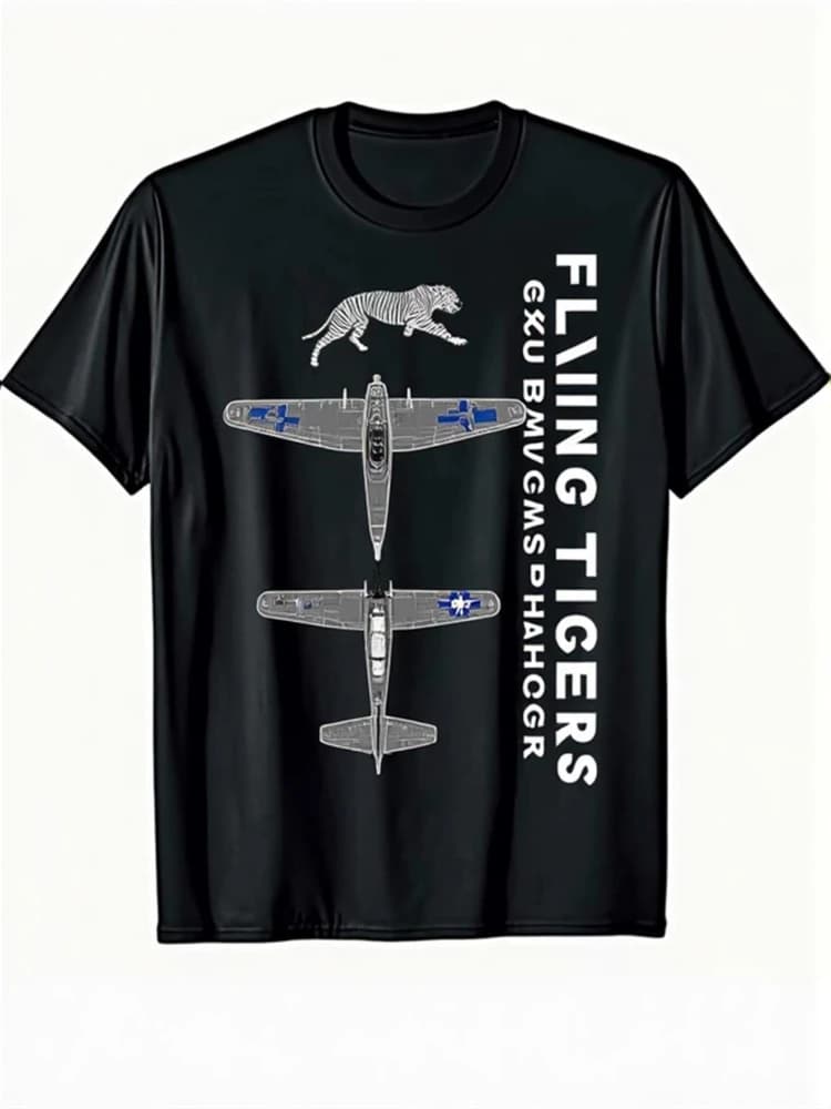P-40 Warhawk Graphic design-100% cotton O-neck summer short sleeve casual men's printed T-shirt.