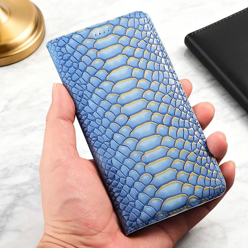 Luxury leather flip phone case for Huawei Enjoy 10 20 30 40 50 60 70 S E Plus Pro Z X M  Flip Phone Case Python pattern