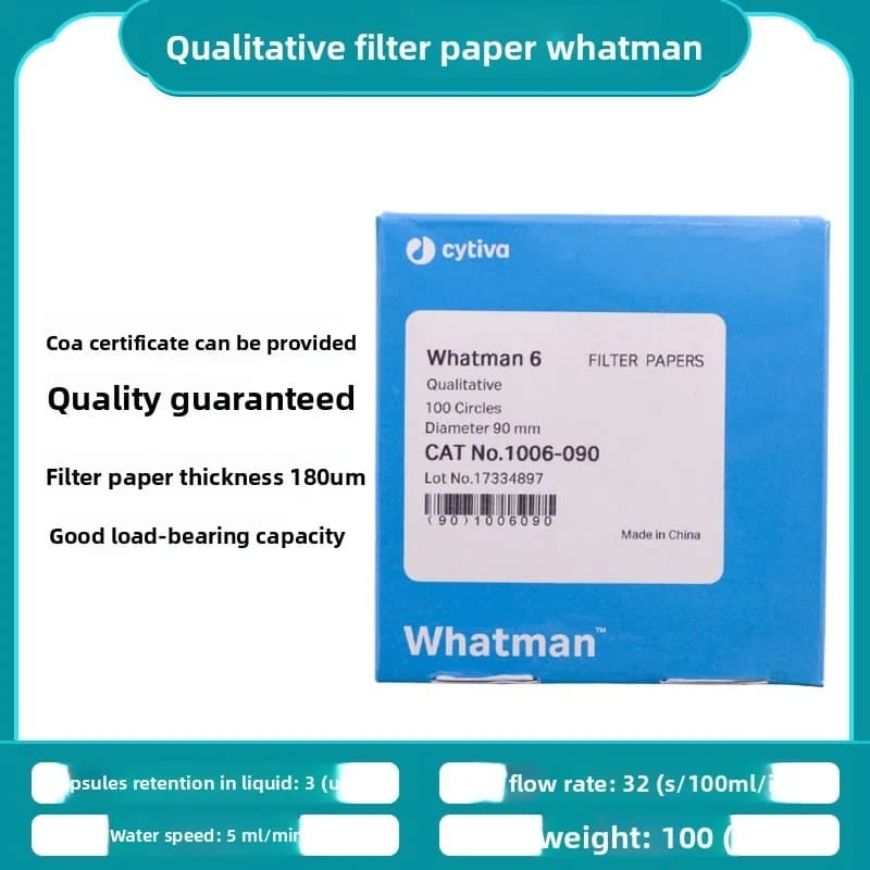 Whatman Grade 6 Qualitative Filter Paper 1006‑070/090/110, 3μm Medium‑Slow‑Flow, 100/Box, Lab Filter Paper