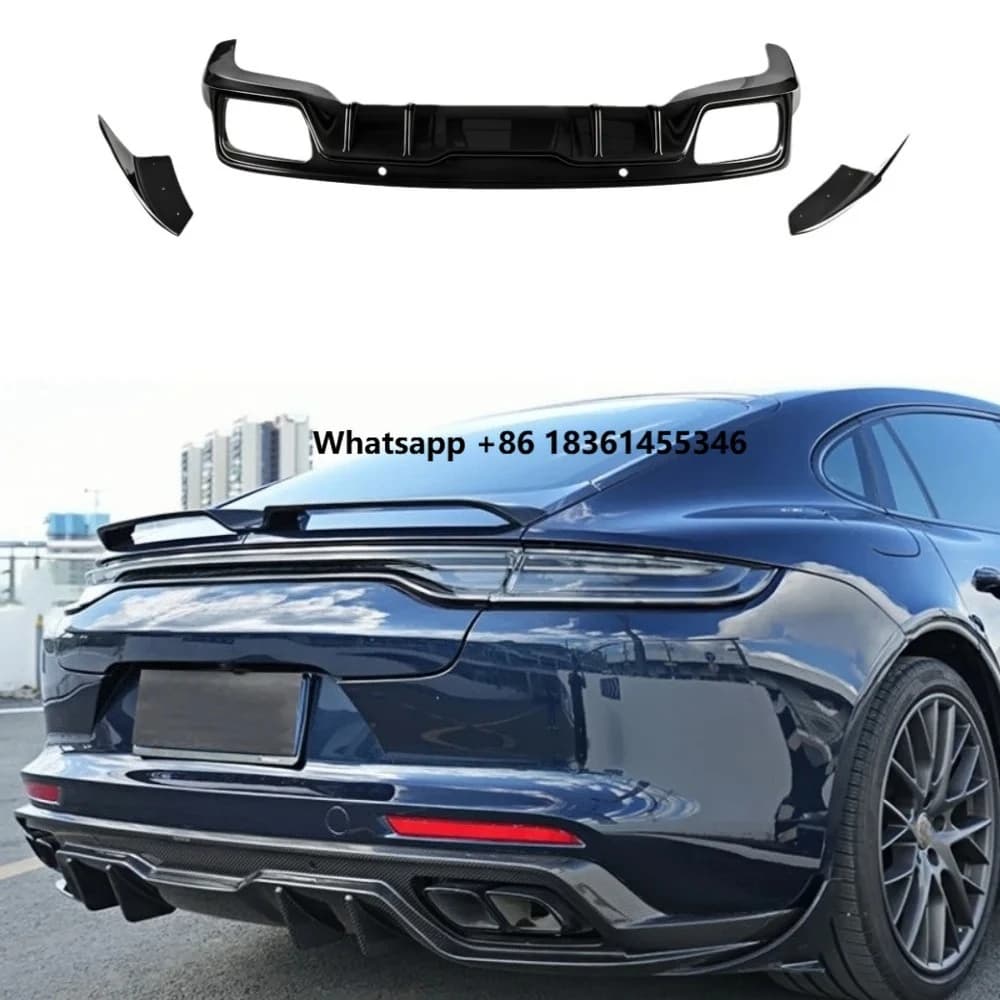 For  Panamera GTS Turbo S 971 Car Modification PK Style Dry Carbon Fiber Rear Lip Rear Diffuser Suitable