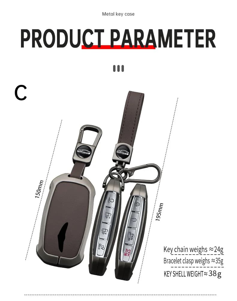 Zinc Alloy Car Key Cover Smart Remote Fobs Case Auto Accessory For Hyundai Genesis G80 2023 2024 2025 G70 G90 G90RS4 GV60 GV80