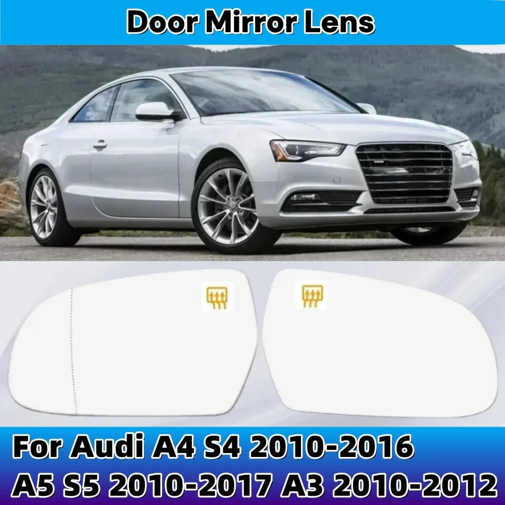 Car Side Heated Rearview Mirror Glass Mirror Lens left right For Audi A4 S4 2010-2016 A5 S5 2010-2017 A3 2010-2012 Accessory