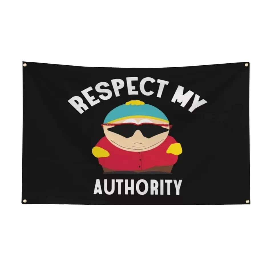 Respect My Authority Flag 2x3ft 3x5ft Funny Meme Polyester Banner for Outdoor Indoor Dorm Room Party Wall Decor