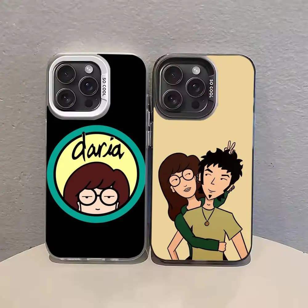 Cartoon D-Daria   Phone Case Color Silver Shell For IPhone 17 16 15 14 13 12 11 Pro Max Plus