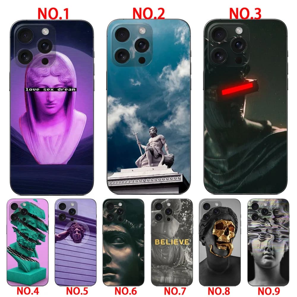 Alternative statue art phone case  for iPhone XS Max 11 11 Pro 11 Pro Max 12 12 Mini
