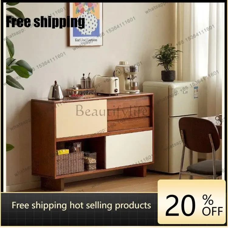 hot  solid wood antique living room side cabinet entrance color matching storage drawer multi-functionFactory Direct