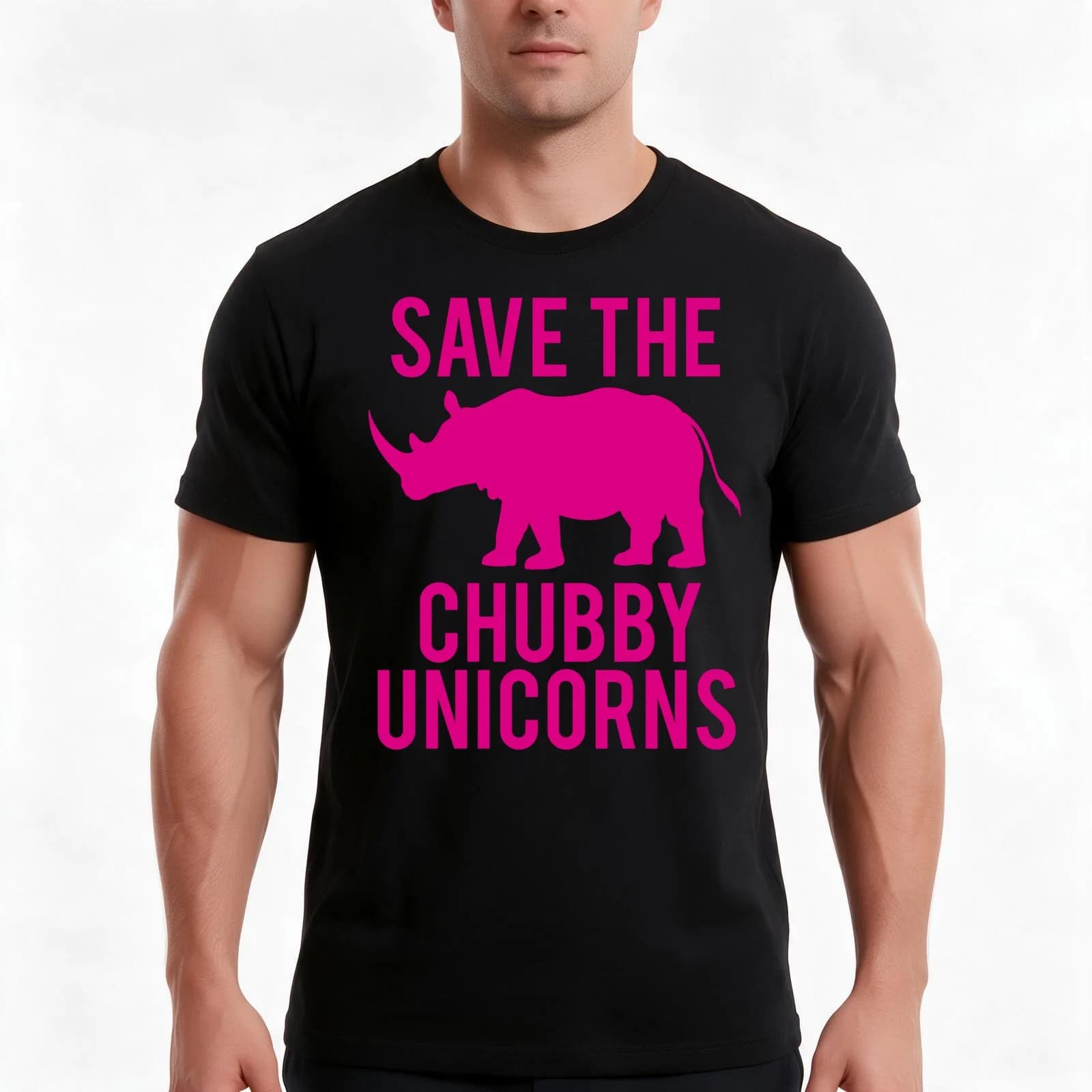 SAVE THE CHUBBY UNICORNS T-Shirt, Summer Casual Cotton Tee, Oversized Streetwear Tops, Vintage Graphic Print, Unisex Men Women