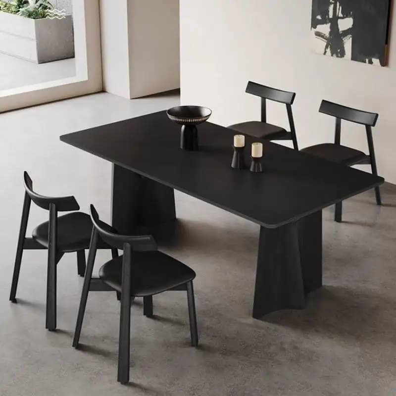 Square Wooden Dining Tables Black Restaurant Big Modern Kitchen Dining Tables Home Marble Luxury Mesas De Comedor Furniture