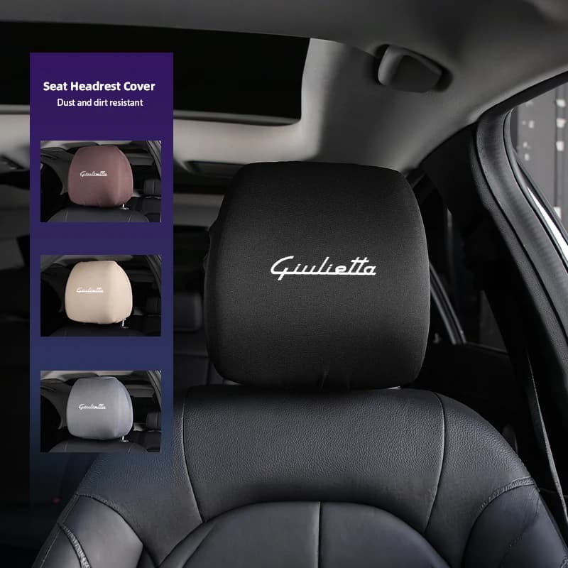 Car Seat Headrest Cover Anti-fouling Neck Pillow Protector Pad Interior For 159 Giulietta Giulia 147 Mito 156 166 GT