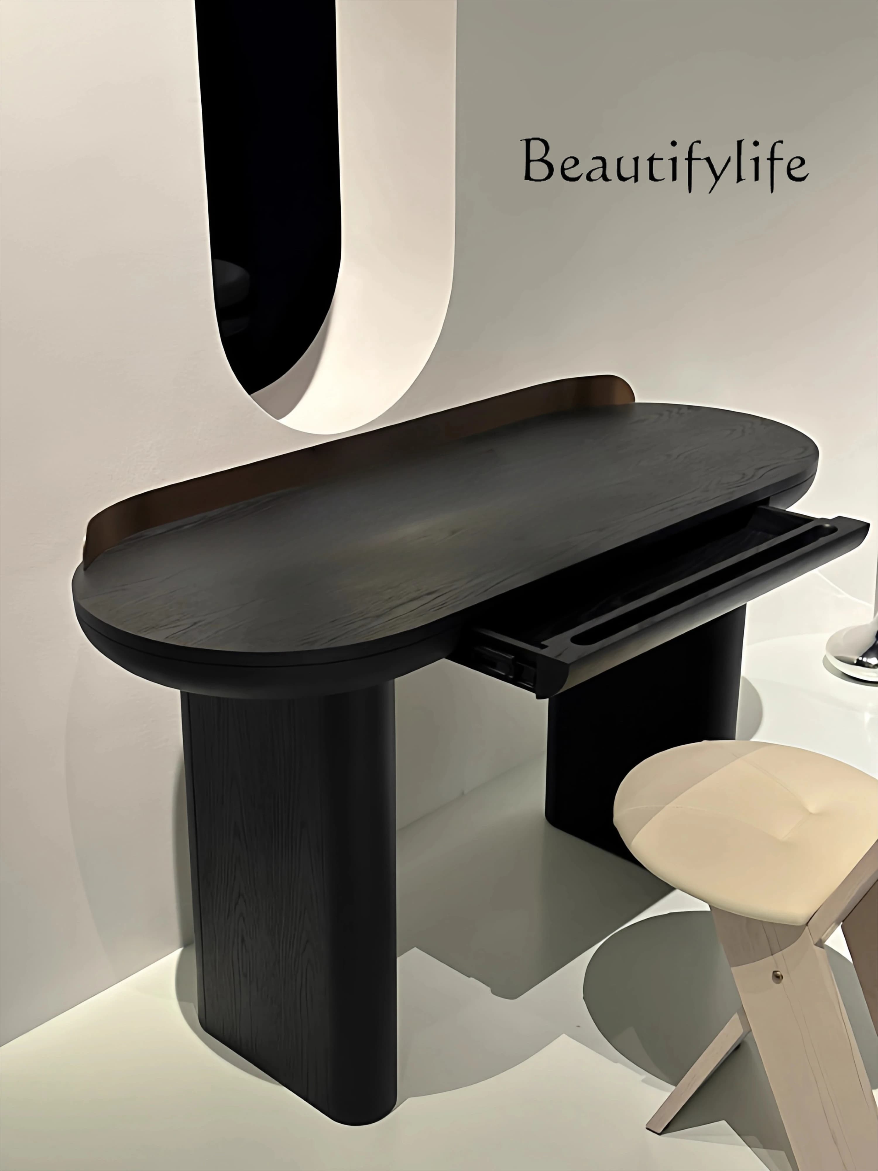 Medieval designer hotel reception solid wood with stainless steel small desk modern entrance table