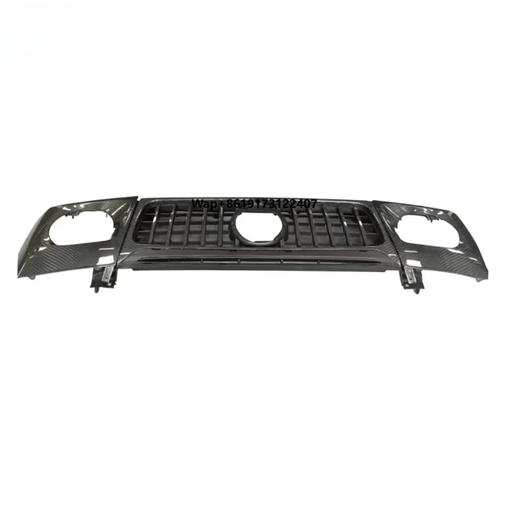 2019+ G CLASS W464 G500 G63 G400 Car Facelift Tuning Set Grille + Headlight Covers Center Grill Head Lamp Covers Carbon Black