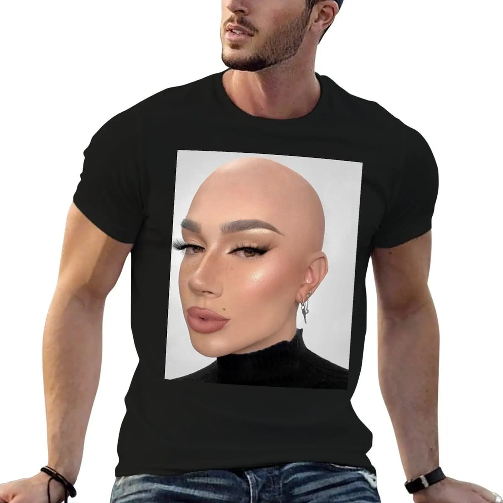 James Charles Bald T-Shirt oversize t-shirts man cotton man t-shirts anime shirts men