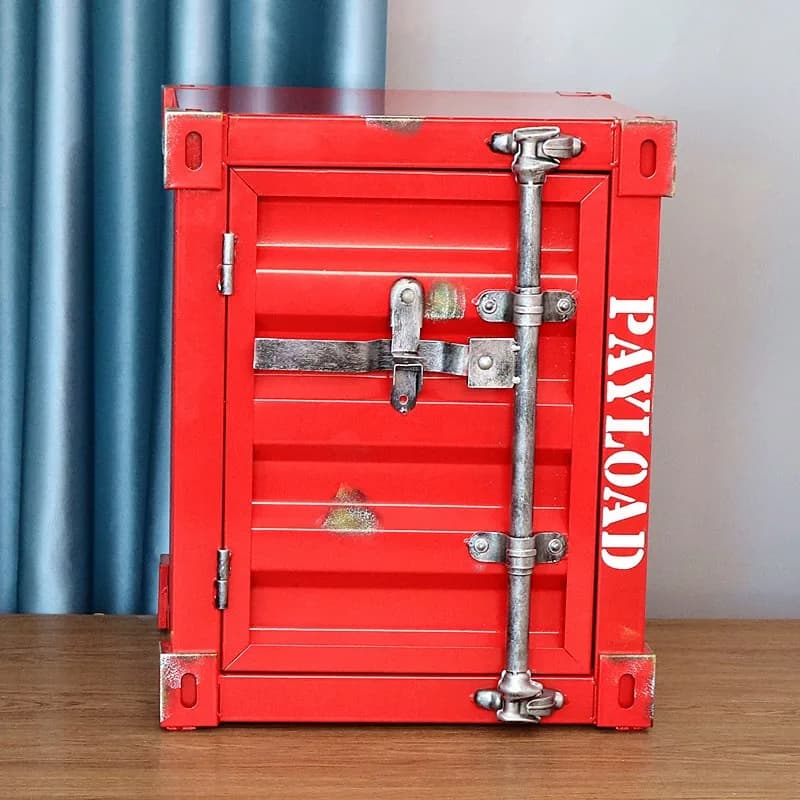 Joylive Industrial Style Container Locker for Bedroom Wrought Iron Bedside Table Decoration Small Cabinet Small Storage Cabinet