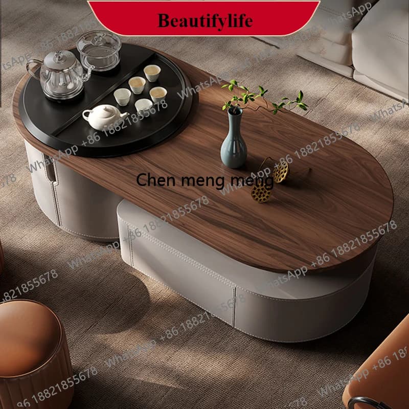 Moving Decoration Coffee Table Modern Wood Living Room Side Table Storage Drawers Writing Dinner Mesa Auxiliar Home Furniture