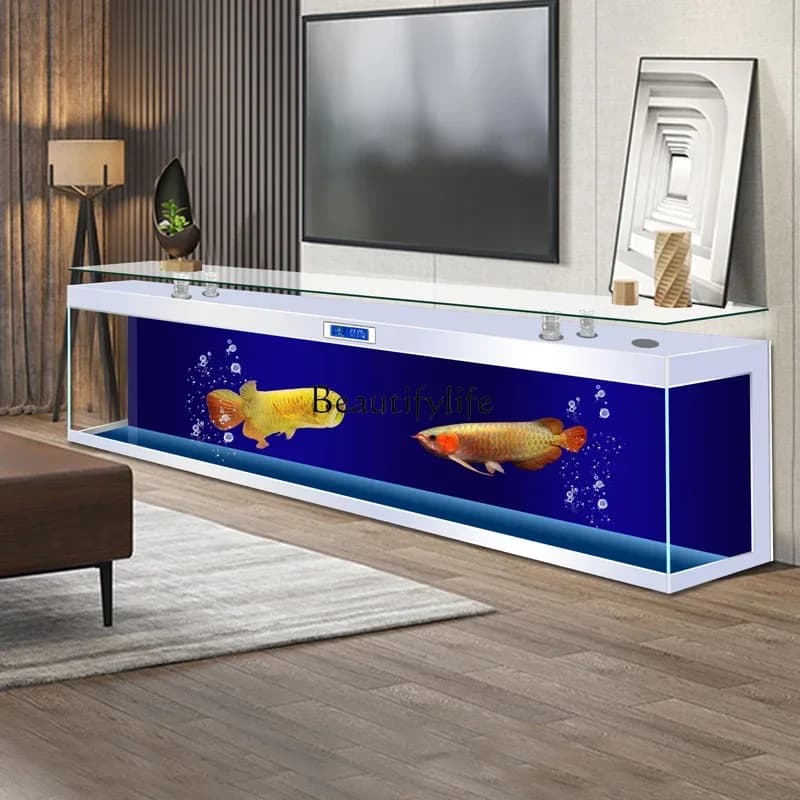yj7 TV cabinet, fish tank, living room, household floor-to-ceiling aquarium glass, coffee table, fully automatic