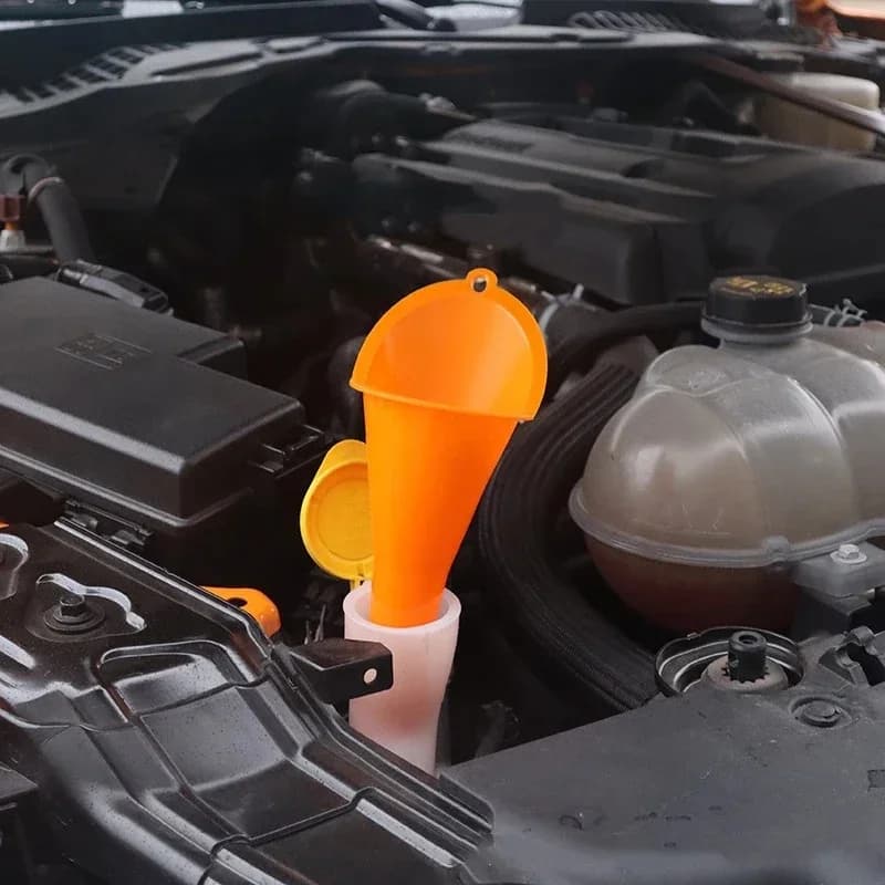 Car Truck Long Spout Oil Funnel Anti Splash Plastic Refuel Filler for Engine Oil Change and Liquid Pouring Repair Tool