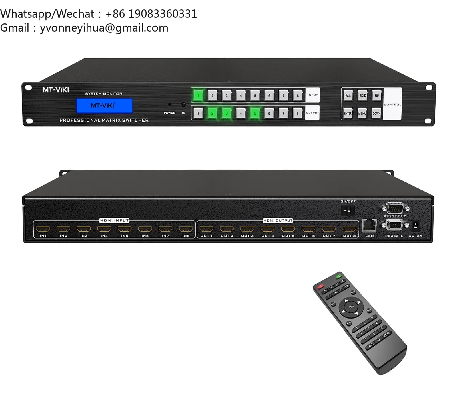 ADI Chip 4K Video HDMI Matrix Switch 8X8, MT-VIKI 8 In 8 Out Hdmi Matrix, Available For 4x4 8x8 8x16 16x16 32x32 36x36 72x72