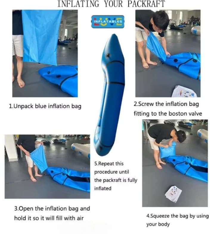 Custom Packraft With Bottom Drainage Holes, Leg Straps And Titanium Alloy Zipper