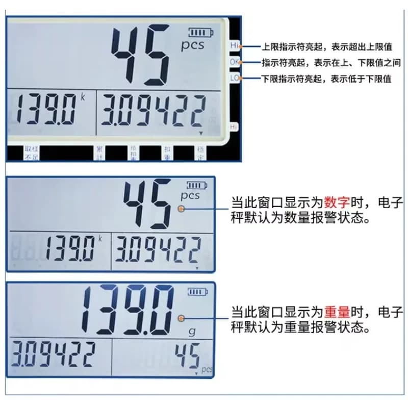 Upper and lower limit three-color alarm light electronic scale, industrial stainless steel weighing table scale 300kg