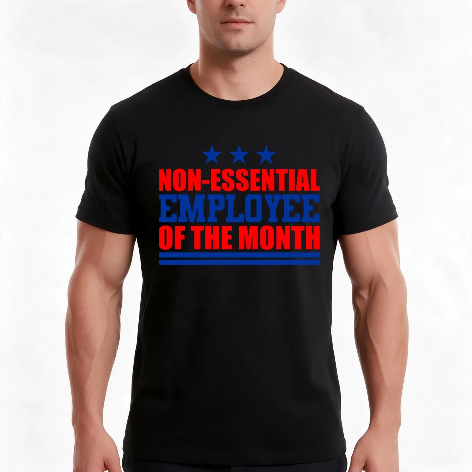 Non-essential Employee of the Month T-Shirt, Summer Casual Cotton Tee, Oversized Streetwear Tops, Vintage Graphic Print