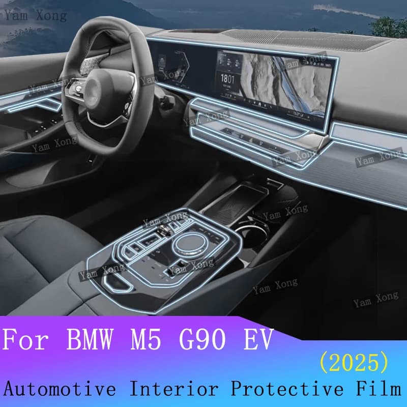 For BMW M5 G90 EV 2025 Car Panel Film Full Set Interior Film Gear Panel PPF GPS TPU Navigation Screen Protective Film Sticker