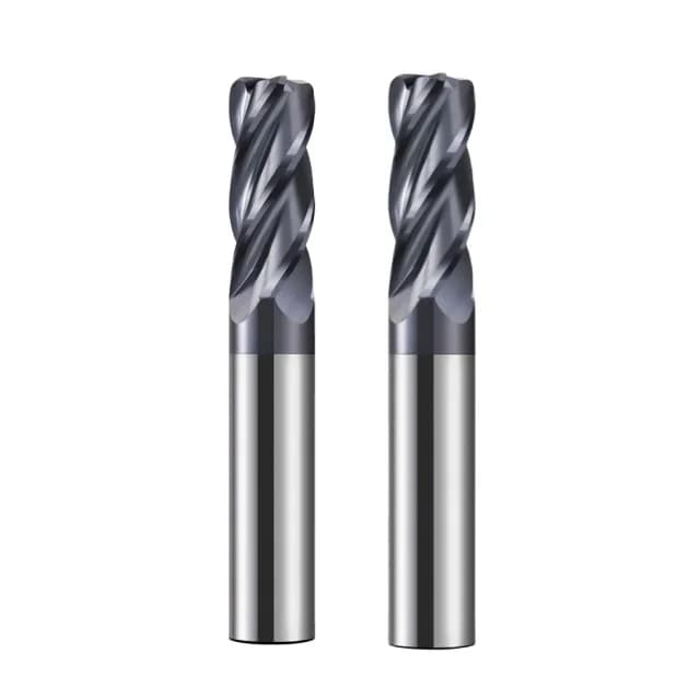 10pcs HRC60 4-Flute CNC Corner Radius End Mill Tungsten Steel Router Bit for Surface Machining R Bullnose R0.5 R1 R2